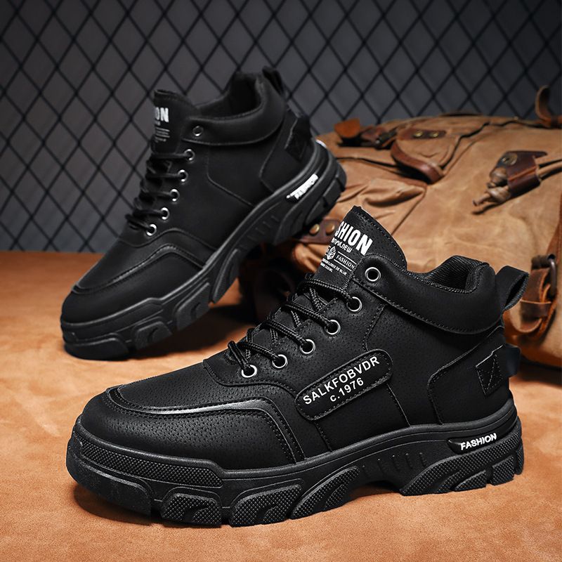 Martin Winter New Breathable High Top Workwear Men's Thick Soled Casual Short Boots Trendy Shoes_voghion.com