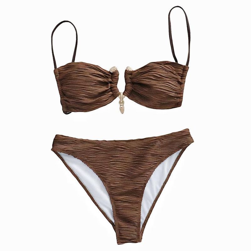 Maillot de bain deux pièces élégant pour femme avec tissu texturé spécial sexy_voghion.com