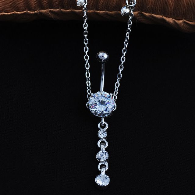 Gioielli piercing popolari, ciondolo in zircone, catena per la vita, piercing all'ombelico, fibbia per l'ombelico_voghion.com