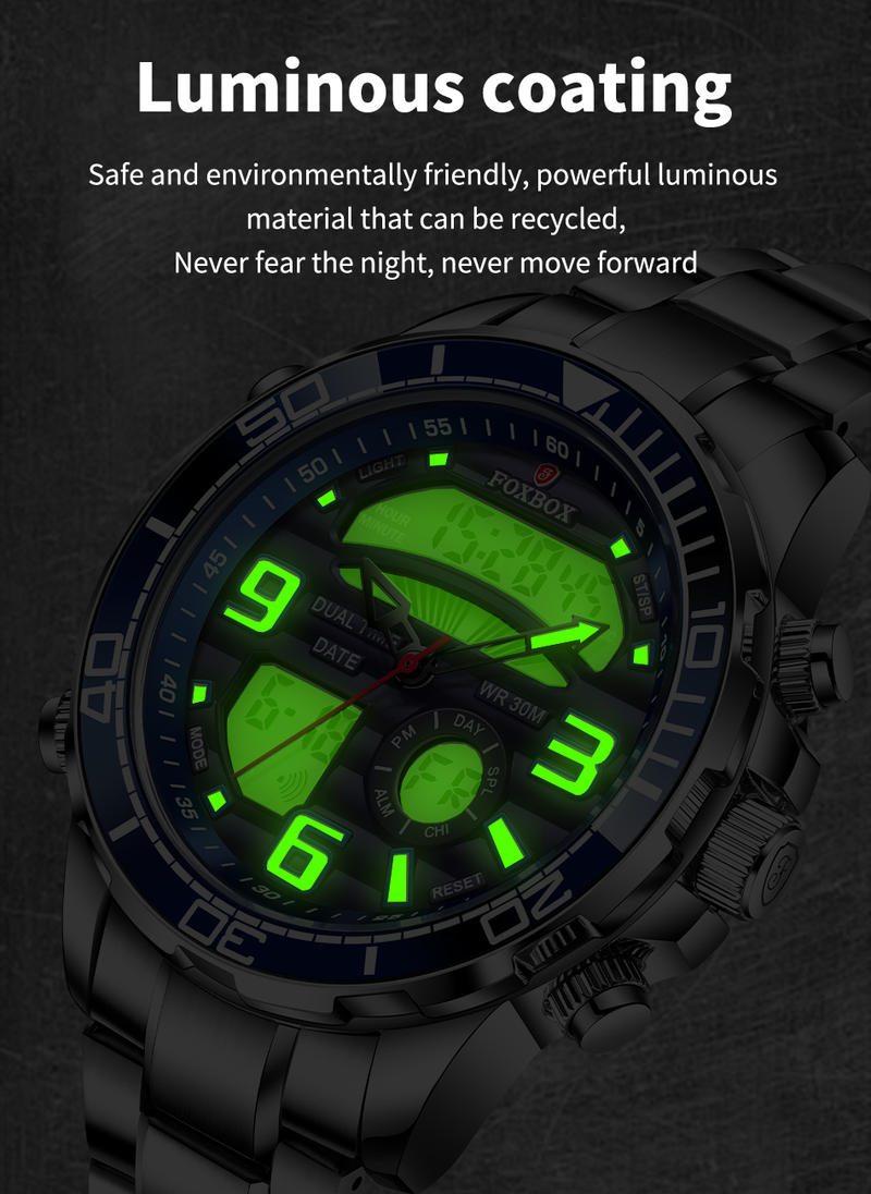 Relógios masculinos moda esporte relógio masculino quartzo analógico digital relógio masculino à prova dwaterproof água relógios de aço inoxidável_voghion.com