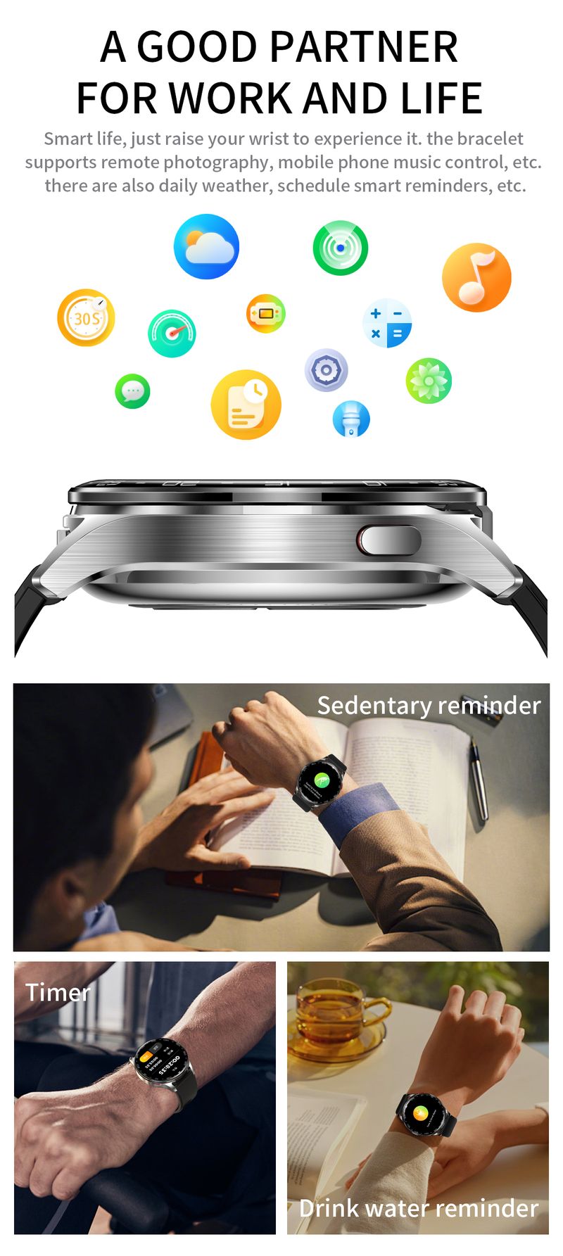 2025 New TWS Build-in Earbuds 1.39" HD Screen Smartwat With Wireless Earphones Blutooth Call Heart Rate Test Smart_voghion.com