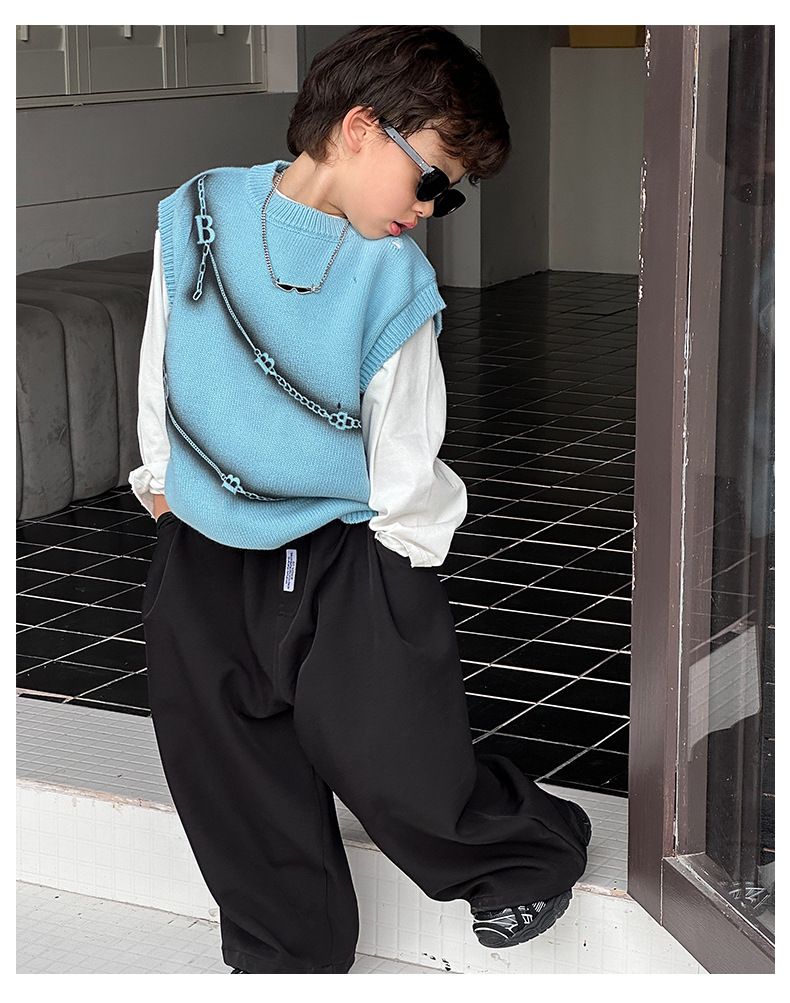 Abbigliamento per bambini Pantaloni sportivi tinta unita Pantaloni piccoli e medi_voghion.com