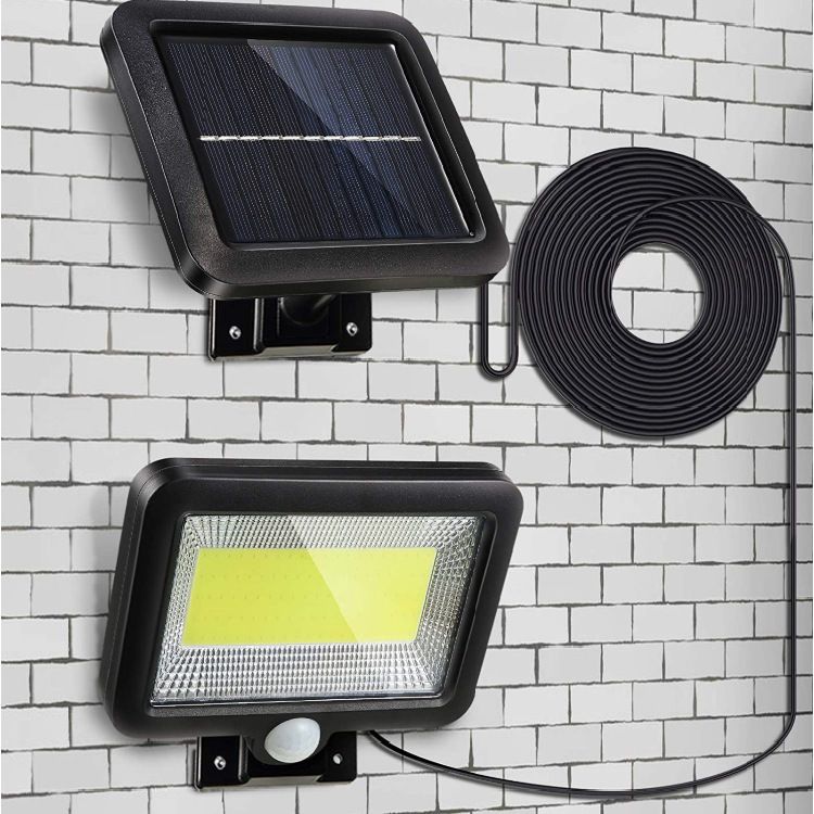 100W COB + 56LED Güneş Enerjili Hareket Sensörlü Duvar Lambası - Bahçe, Garaj ve Yol İçin Çıkarılabilir Dış Mekan Güvenlik Lambası (Su Geçirmez Geniş Açı Aydınlatma)_voghion.com