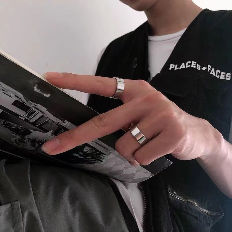 Non-Fading Personality Self-Discipline Titanium Steel Men's Plain Band Women's Minimalist Style Simple Niche Couple_voghion.com