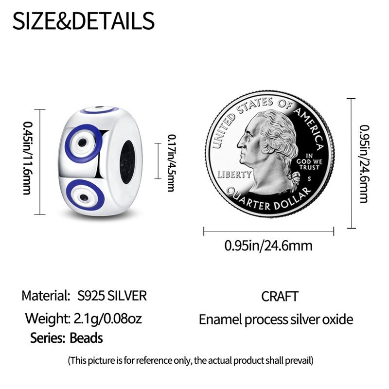 Damenschmuck, verkupfert, 925er Silber, Perlen, DIY-Schmuck, Armband-Zubehör, blauer Reise-Schmetterlings-Perlen-Anhänger_voghion.com