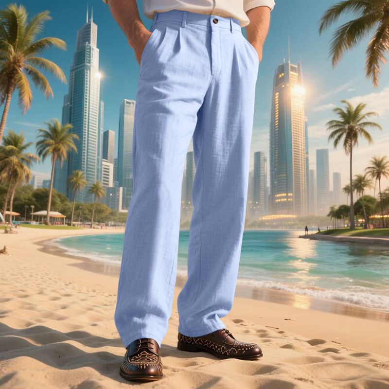 Herrenbekleidung Herren Freizeithose Sommer Dünne Lose Gerade Business Anzughose Herren_voghion.com