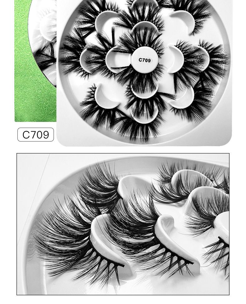 False Eyelashes Natural 3D Three Dimensional Multi Layer Thick Curled False Eyelashes 7 Pairs Of Simulation Long Eyelashes_voghion.com