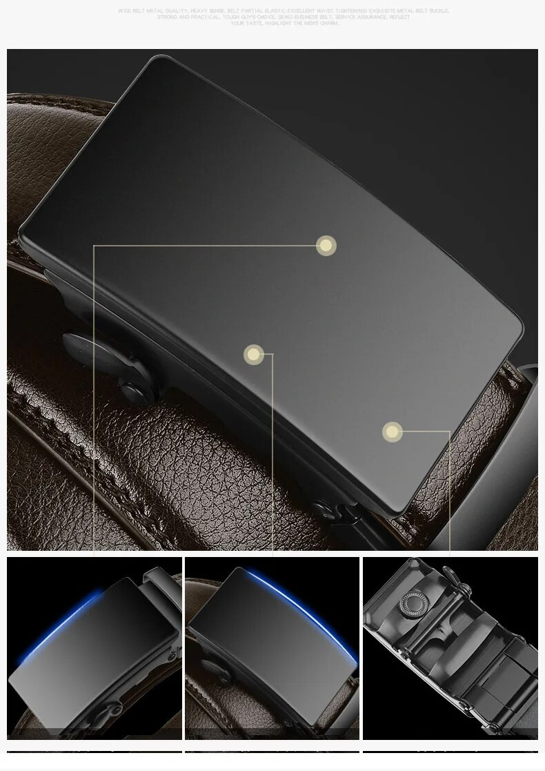 Famous Brand Business Belt Men Top Quality PU Luxury Leather Waist Strap Black Male Automatic Buckle Jeans Belts For Men_voghion.com
