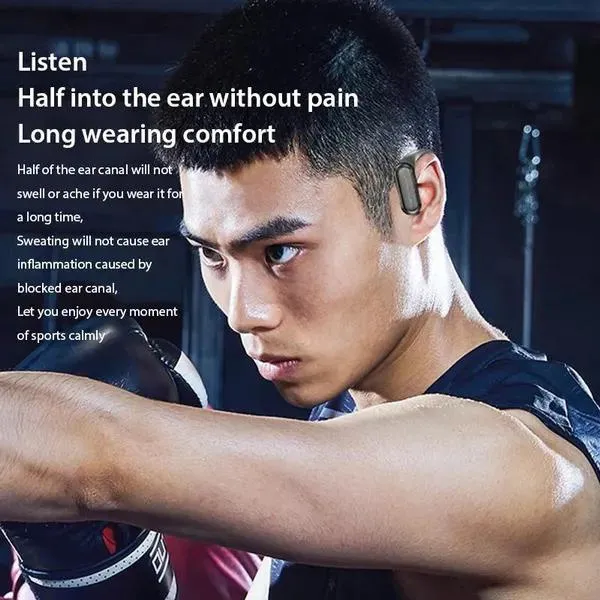 Auricolari stereo HiFi wireless Bluetooth 5.3 9D, auricolari sportivi Bluetooth con gancio auricolare, mini auricolari impermeabili con_voghion.com