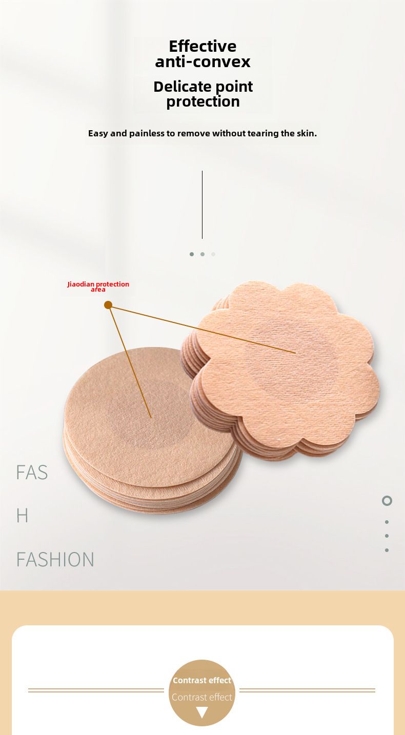 Patch de mamelon non tissé jetable anti-choc été invisible patch de poitrine anti-allergie écharpe mince respirante_voghion.com
