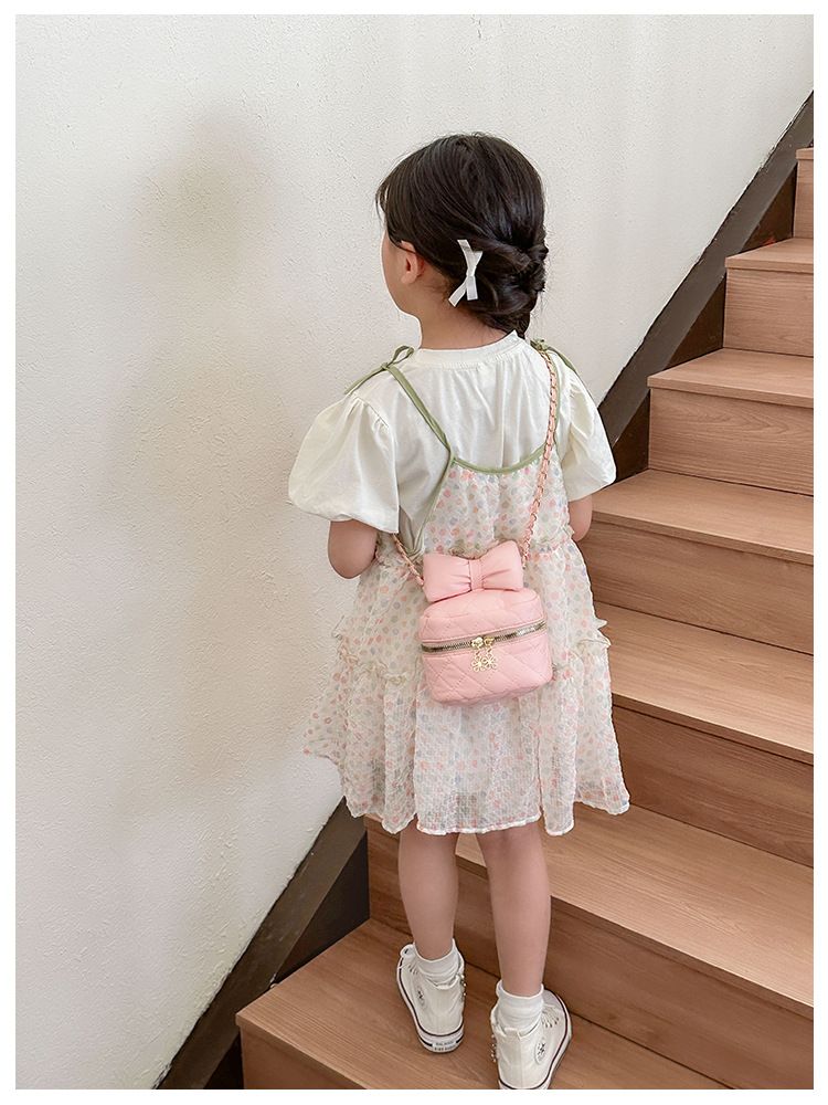 Παιδικό μικρό αρωματικό φιόγκο χιαστί Ίντερνετ Κόκκινο Πριγκίπισσα Αξεσουάρ τσάντα ώμου για κορίτσι_voghion.com