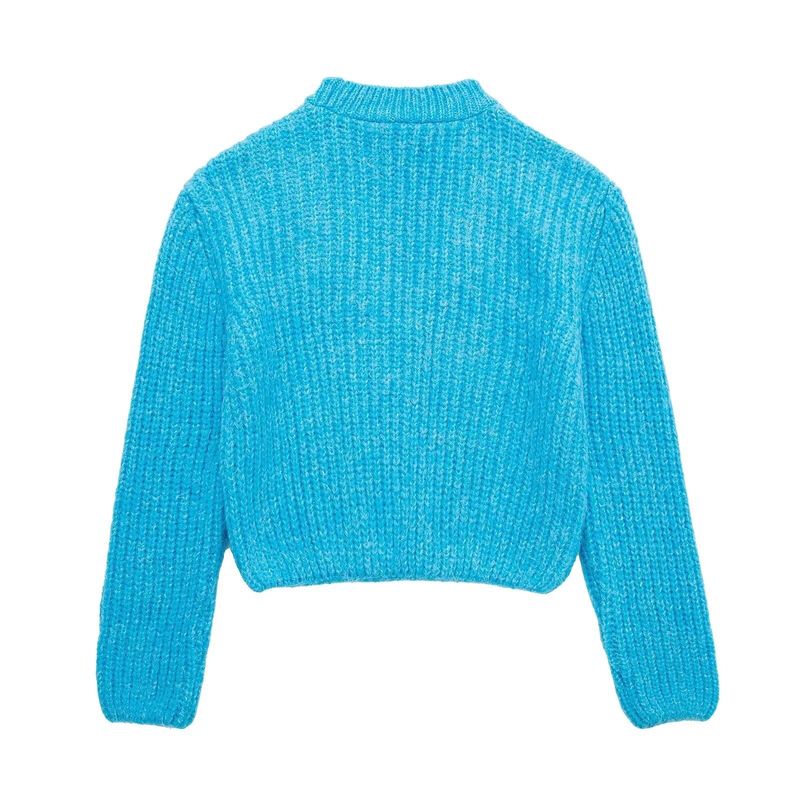 Camicia lavorata a maglia con collo annodato, nuova moda da strada autunno/inverno 2024 da donna_voghion.com