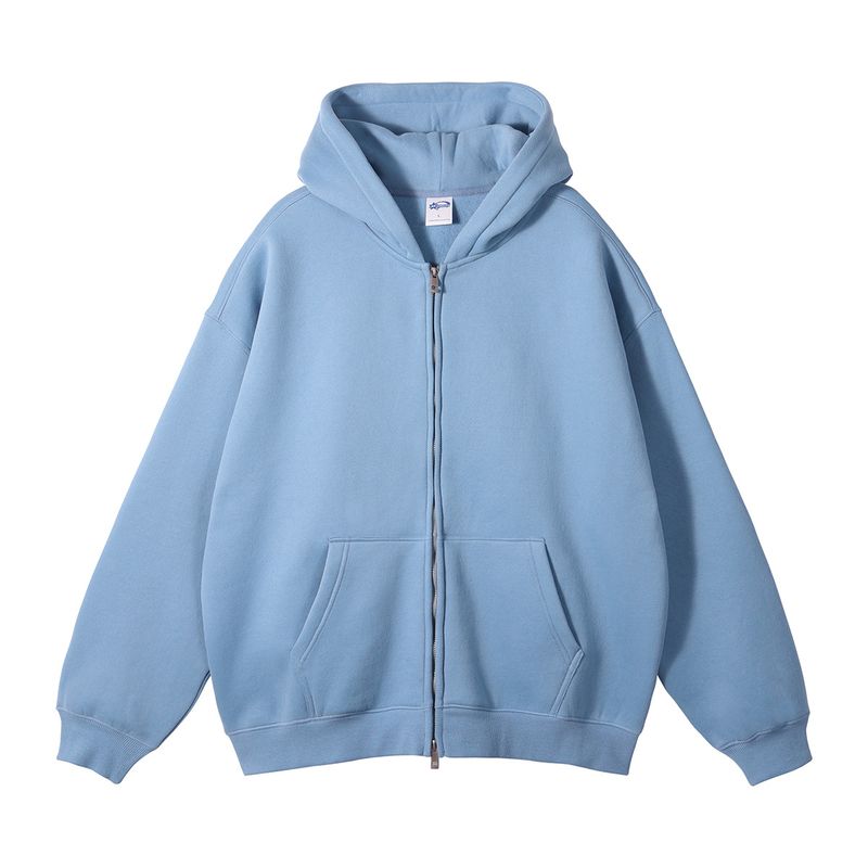 Felpa con cappuccio di marca alla moda, con cerniera argentata, foderata in pile, da uomo, autunno inverno 2024_voghion.com
