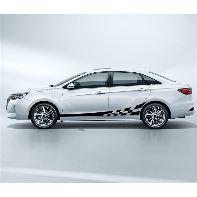 Body Waistline Side Skirt Stripes Decals Full Car Stickers_voghion.com