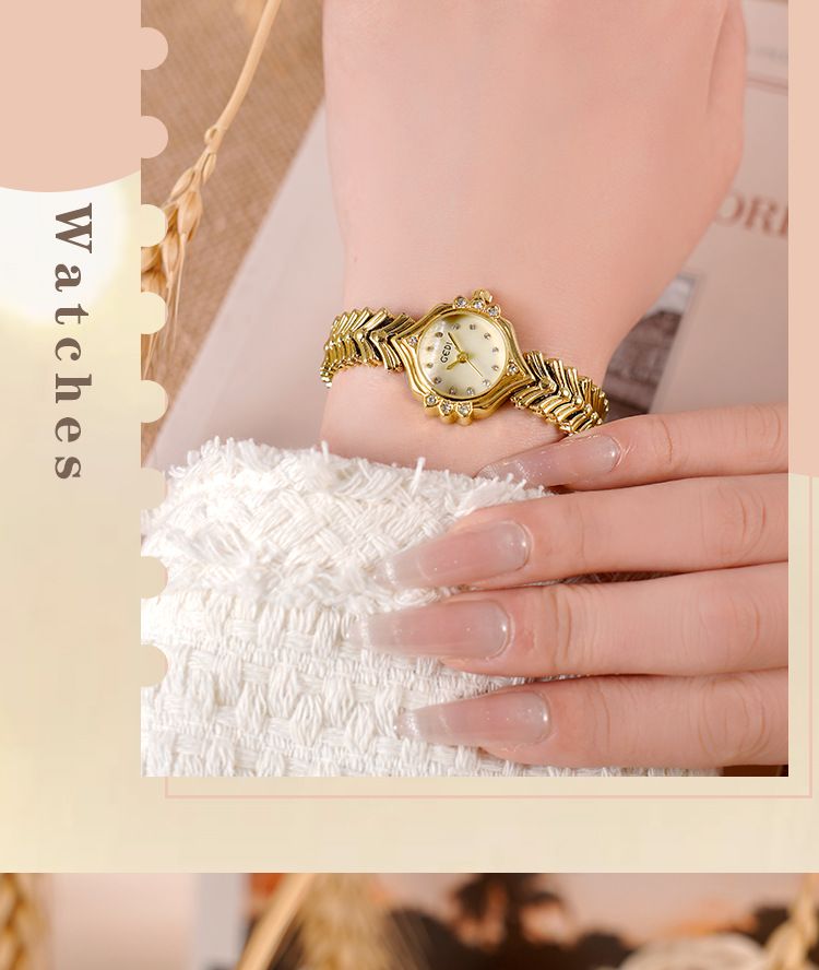 Damen-Quarzuhr, modische Armbanduhr mit Diamanten, Perlmutt-Hilfszifferblatt, Fischschwanzarmband, luxuriöses Design_voghion.com