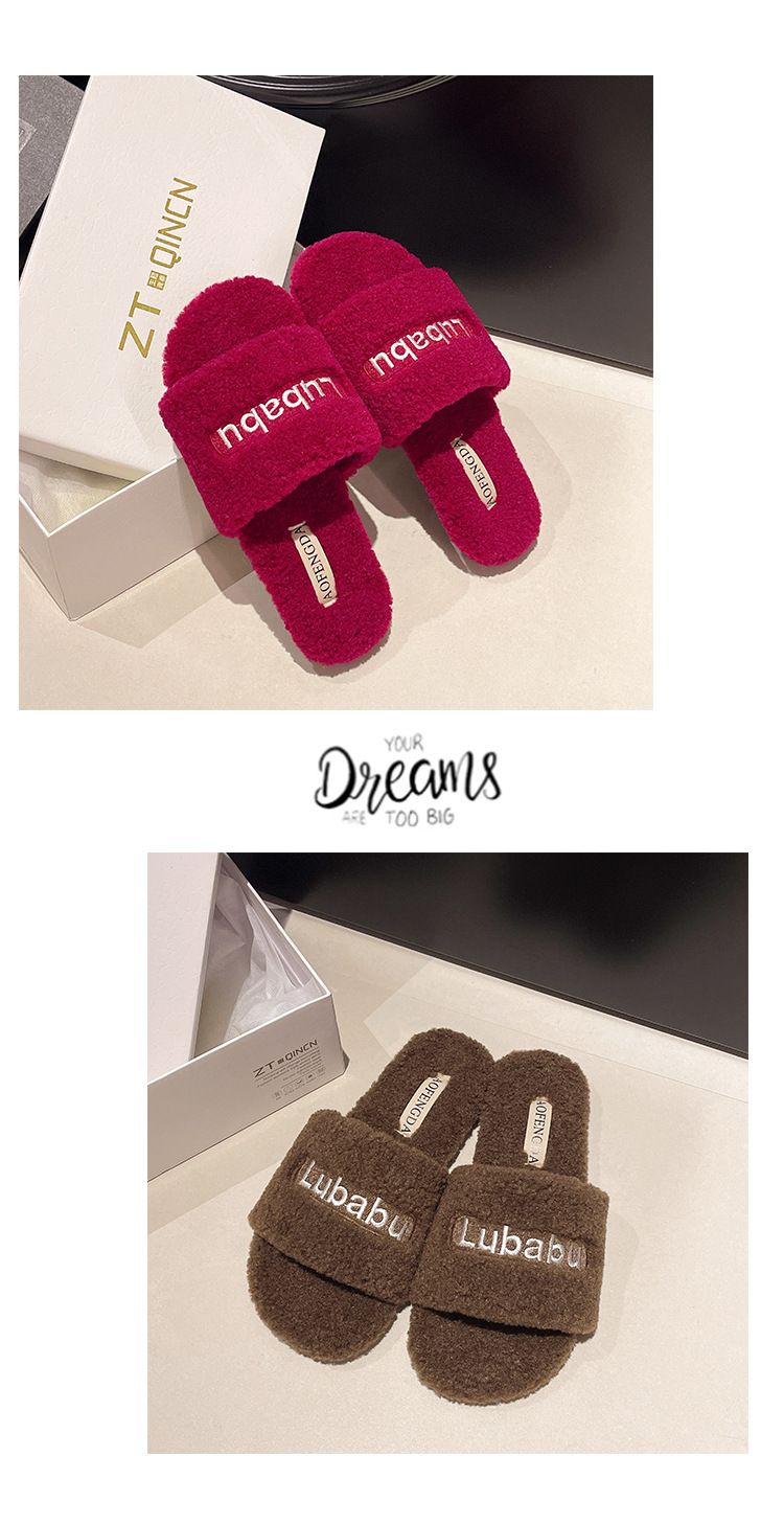 Flauschigen Für Frauen 2025 Herbst Winter Neue Stil Outdoor Dicke Sohle Fleece Indoor Hause Warme Baumwolle Hausschuhe_voghion.com