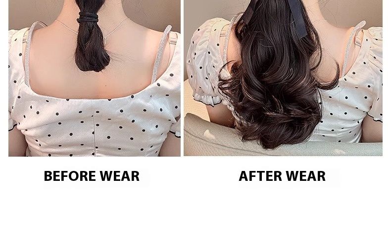 Pear Blossom Curl Short Ponytail Wig For Female Fluffy Bandage Low Ponytail Natural Long Hair High Ponytail Wig Braid_voghion.com