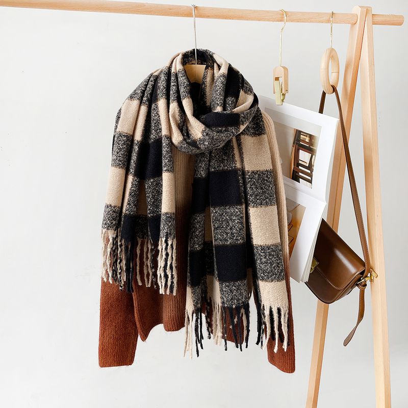 Sciarpe alla moda europee e americane, scialli con frange caldi, leggeri, di lusso e di alta qualità per donne autunnali e invernali, classici grandi quadrati in imitazione cashmere_voghion.com