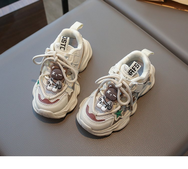 Sport in rete per bambini in cartone animato primavera 2024, nuovo papà antiscivolo con suola morbida per ragazzi e ragazze, scarpe da corsa casual_voghion.com