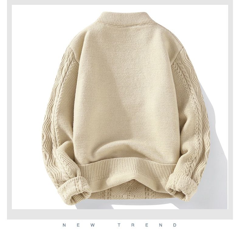 Comfortabele kasjmier gebreide trui voor tieners in de herfst en winter, kwaliteits gebreide trui_voghion.com