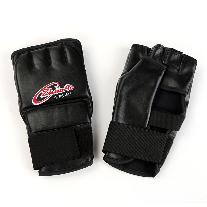 Guanti da boxe a mezze dita per allenamento - Pelle PU leggera per sacco da boxe, sparring, fitness_voghion.com