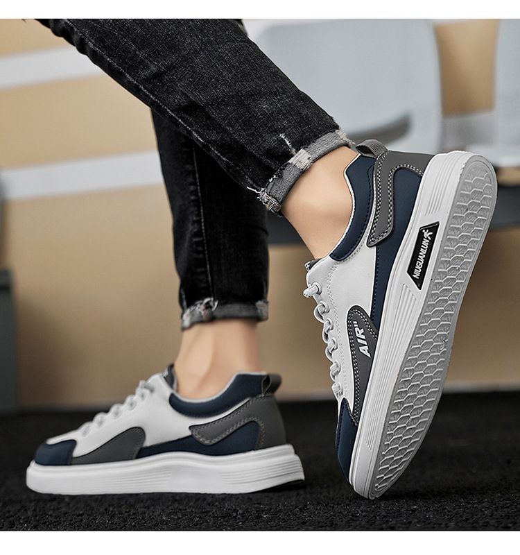 Lage sneakers voor heren met kleurblokkering - Ademende en lichtgewicht instappers voor dagelijks gebruik en buitenactiviteiten_voghion.com