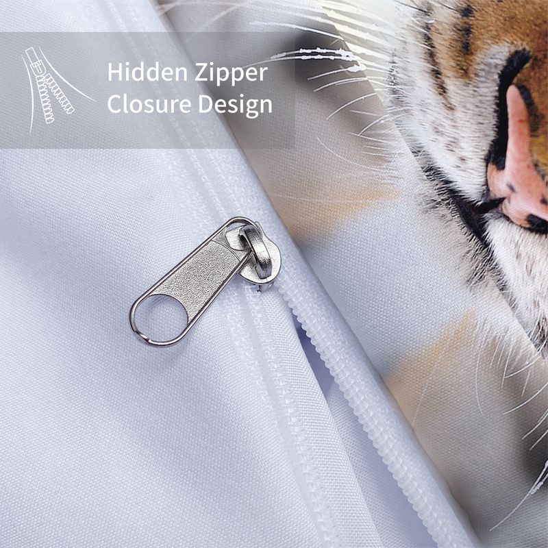 Tigre, leopardo, animale 3D stampa digitale camera da letto, dormitorio, hotel e pensione set da 3 pezzi, leggero, caldo e morbido set di biancheria da letto in peluche corto_voghion.com