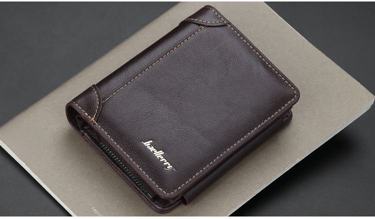 Advanced New 2024 Wallet for Men's Short, Multi Card, Three Fold Zipper Zero Wallet, Fashionable, Thin Card Bag for Men_voghion.com