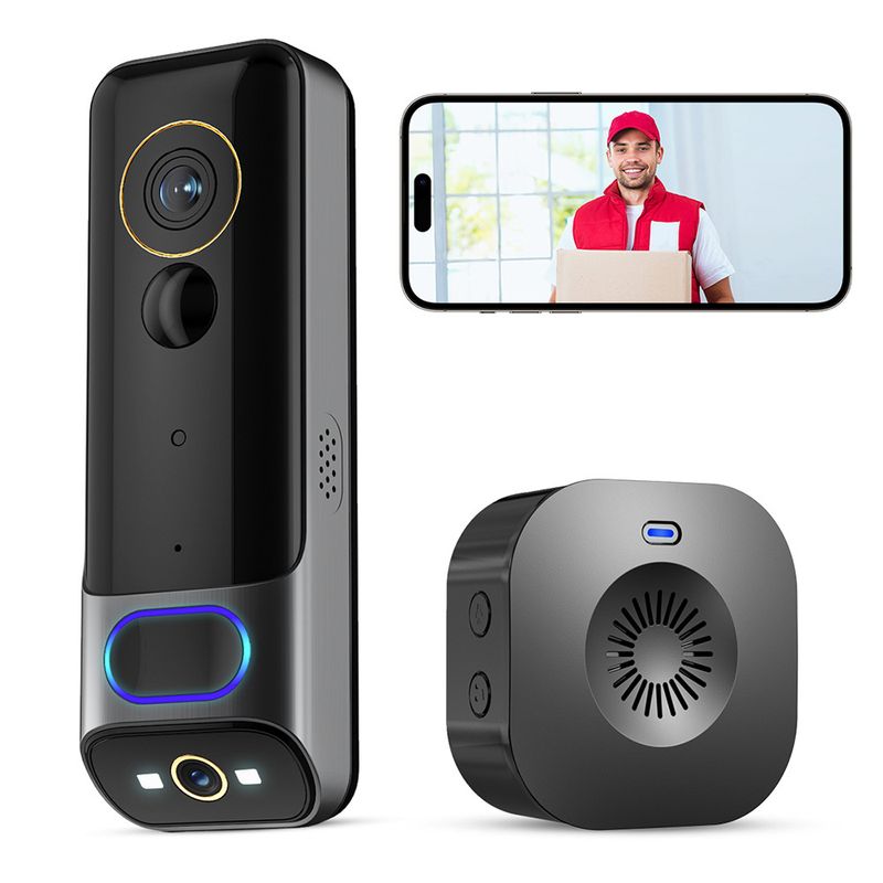 Dual Eye drahtlose visuelle Klingel WIFI intelligente Türklingel 1080P Nachtsicht Sprachsprechanlage Infrarotüberwachung Türklingel_voghion.com