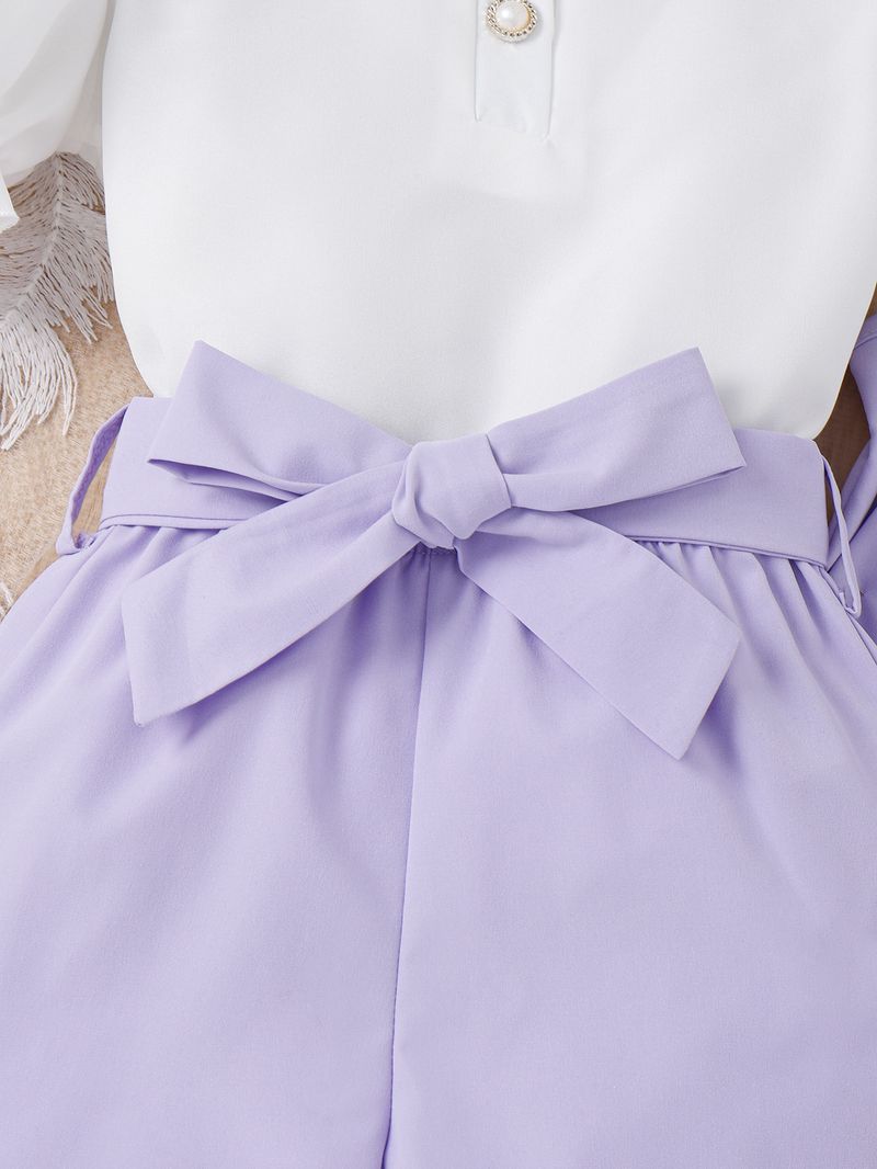 2024-es nyári buborékos ujjú felső + egyszínű rövidnadrág + ujjatlan kabát + sapka lányka szett_voghion.com