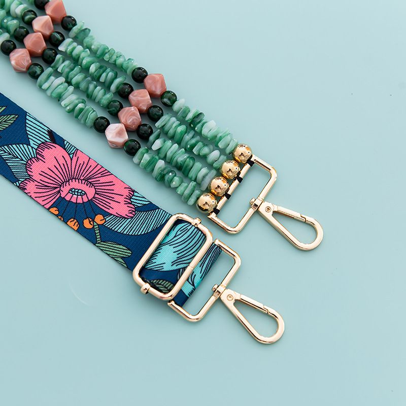Trendy DIY Unregelmäßigen Stein Acryl Kette Einstellbare frauen Tasche Böhmischen Stil Breiten Riemen B364_voghion.com