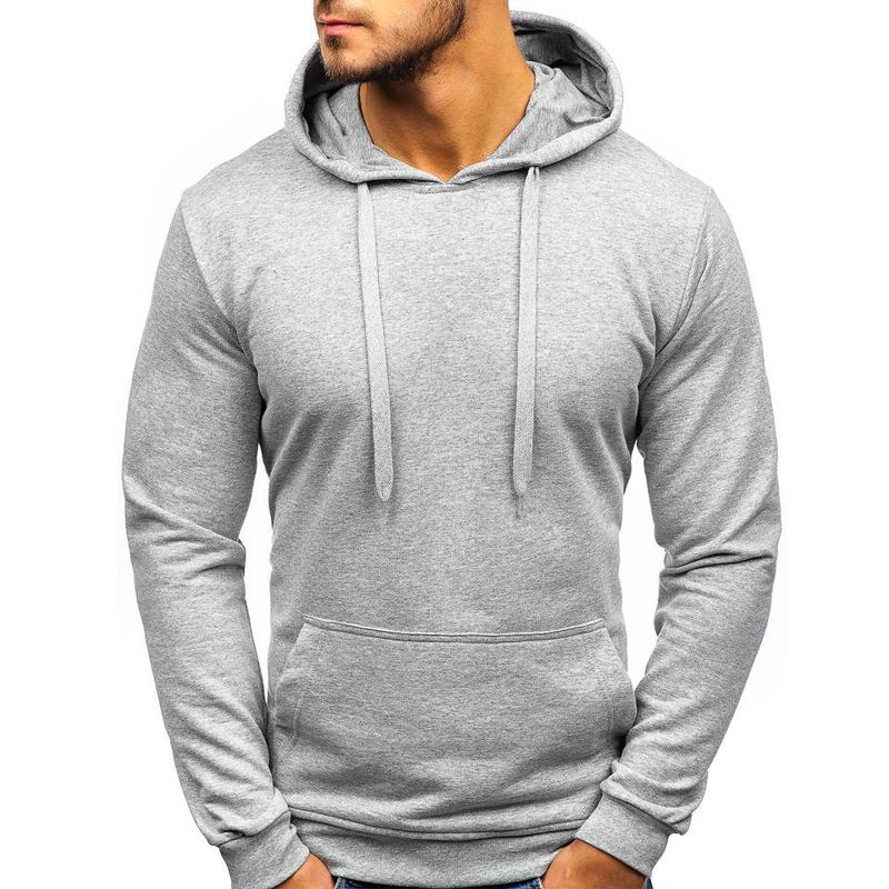 Lockerer Herrenpullover Einfarbiger Kapuzenpullover für Jugendliche_voghion.com