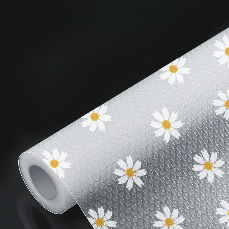Plastic Flower Shelf Liner Roll Waterproof Dustproof Non-slip Kitchen Cabinet Mat Pad Moisture-proof Refrigerator Table Pad_voghion.com
