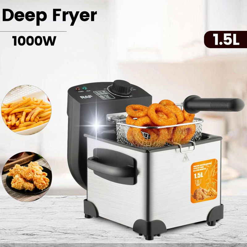 Fritadeira elétrica pequena doméstica de 1,5 L para palitos de massa frita, asas de frango e batatas fritas_voghion.com