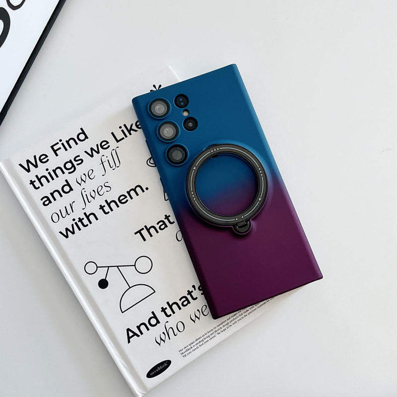 For S23 Ultra Gradient Color Magnetic Case for Samsung Galaxy S23 Ultra Plus Magsafe 360 ° Folding Bracket Shockproof Slim Cover_voghion.com