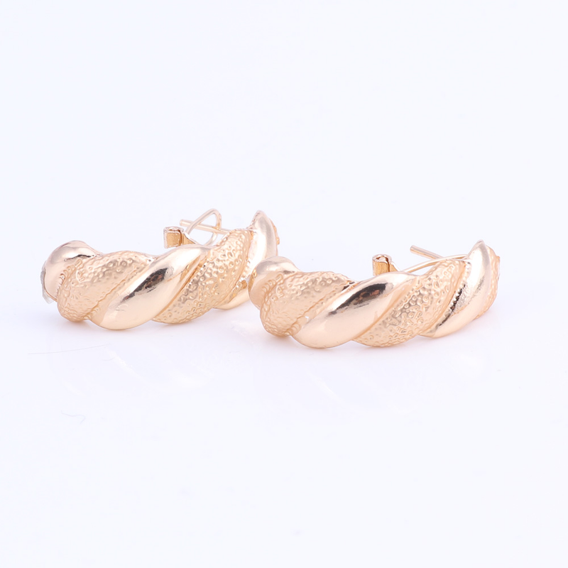 Italienisches goldfarbenes Schmuckset mit Halskette, Ohrringen, Armband und Ring, afrikanisches Brautmotiv für Damen, Hochzeitsparty-Geschenke_voghion.com