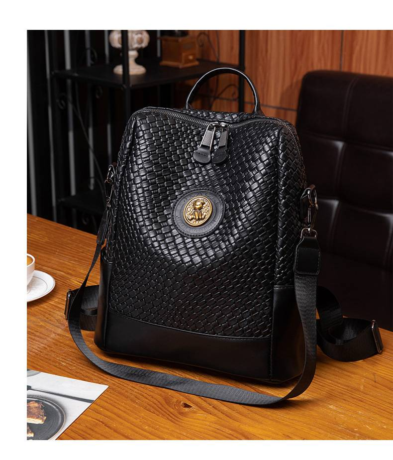 Fashion Soft Leather Backpack Women's Large Capacity Travel Backpack High Set Light Luxury_voghion.com
