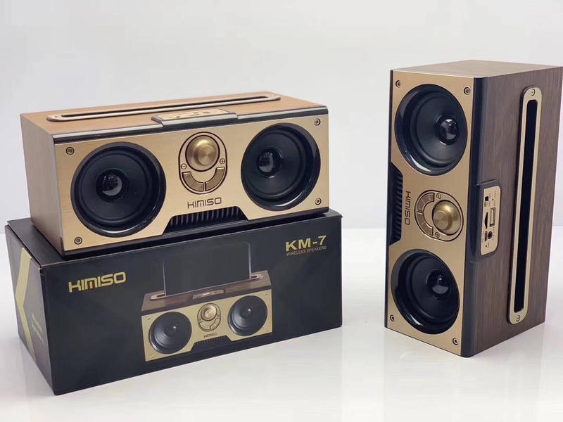 Vintage Ahşap Kablosuz Bluetooth Hoparlör Taşınabilir Açık Subwoofer_voghion.com