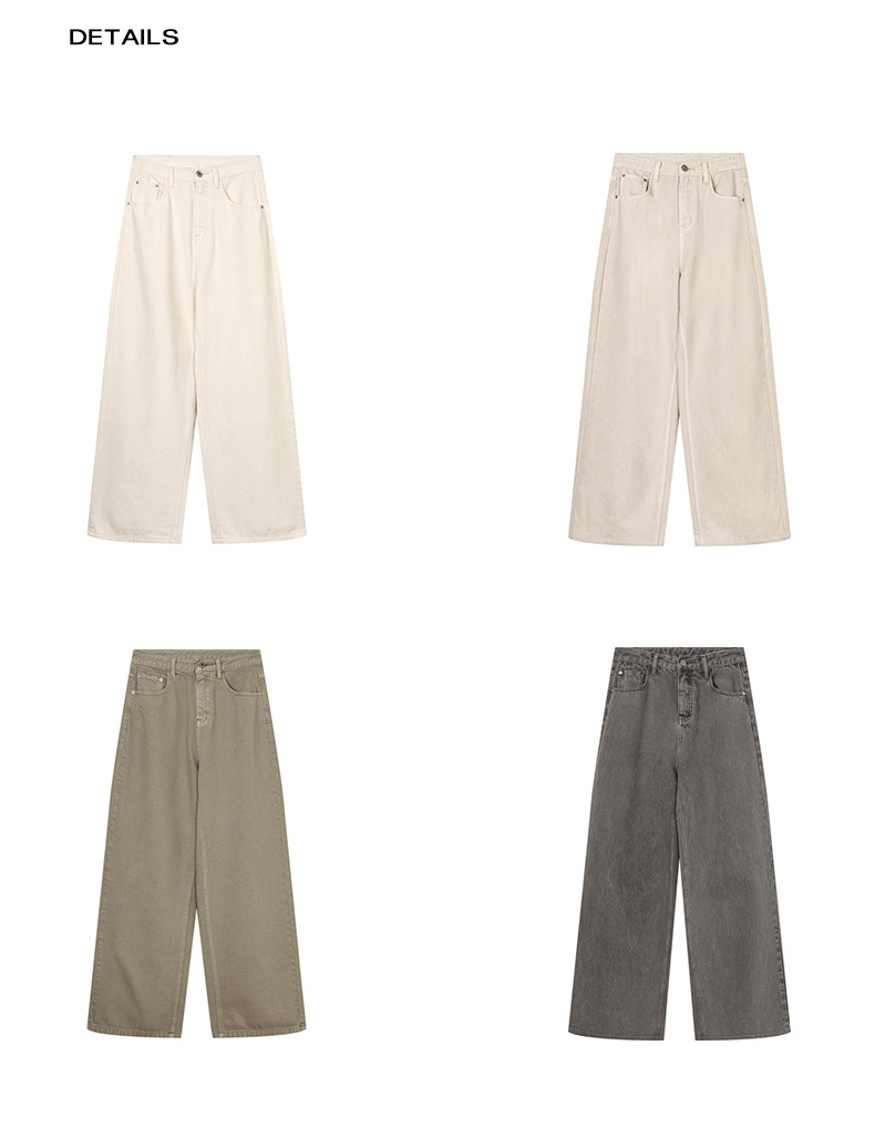 Dameklær Vasket bomull Retro allsidige jeans Dame Vår Nye høy midje smale rette bukser 24258_voghion.com