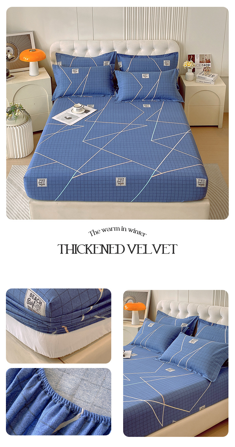 Lenzuolo con angoli in flanella di cotone di alta qualità - Coprimaterasso extra spesso e antiscivolo per letto Simmons/Spring - Set di biancheria da letto in tinta unita, pezzo unico_voghion.com