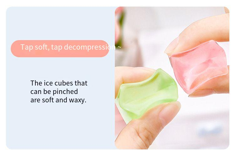 Schaum-Squishies für Kinder, stressabbauende Eiswürfel, Kneifspaß, stressabbauende und entlüftende kleine Geschenke, transparente Jelly Bricks_voghion.com