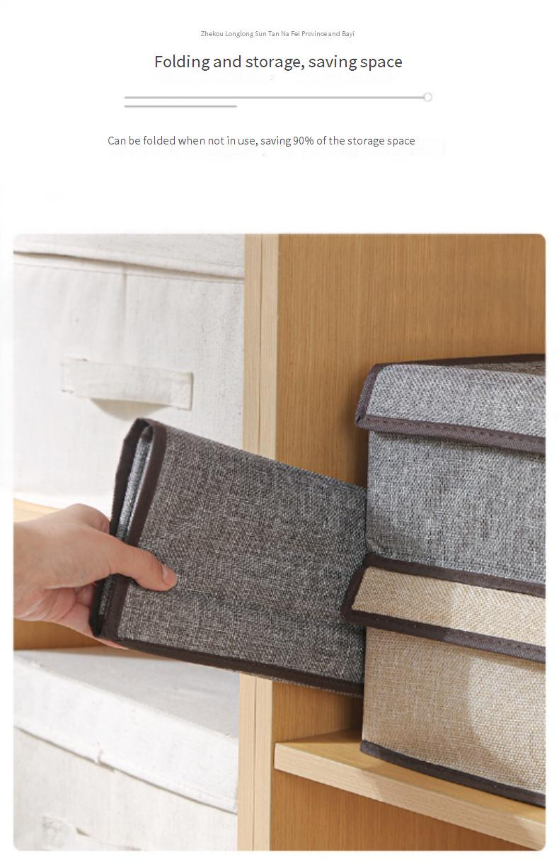 Large Capacity Underwear Organizer With Lid - Foldable Fabric Storage Box Multi-Compartment Bra & Panty Closet Organizer_voghion.com