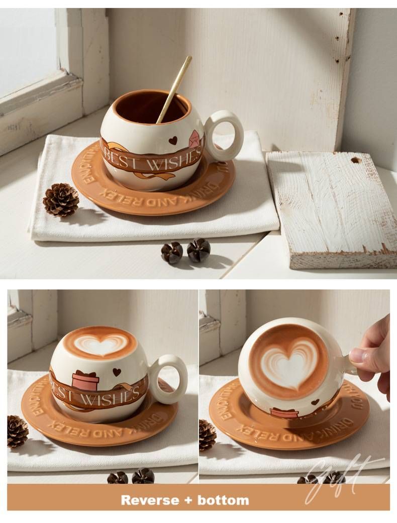 Tazza con fondo estraibile, tazza con fiore, regalo creativo per coppia, casa, con cucchiaio, latte, carino panda in ceramica, set di tazze da caffè e piattino_voghion.com