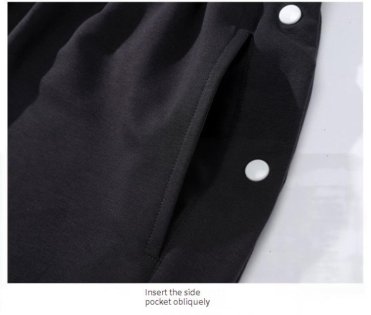 Vêtements pour hommes Shorts de sport décontractés pour hommes Pantalons mi-longs à cinq points Pantalons à sept points Pantalons de survêtement amples en tricot Boutonnés Style mince d'été Été_voghion.com