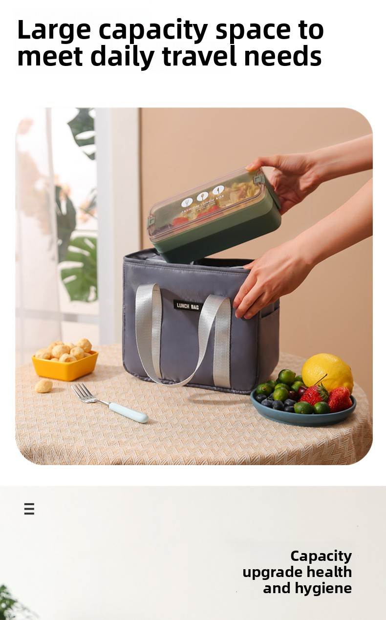 Insulated Lunch Bag For School & Office - Navy Blue Thermal Food Carrier With Handles (Leakproof & Stylish Perfect For Picnics Bento & Meal Prep)_voghion.com