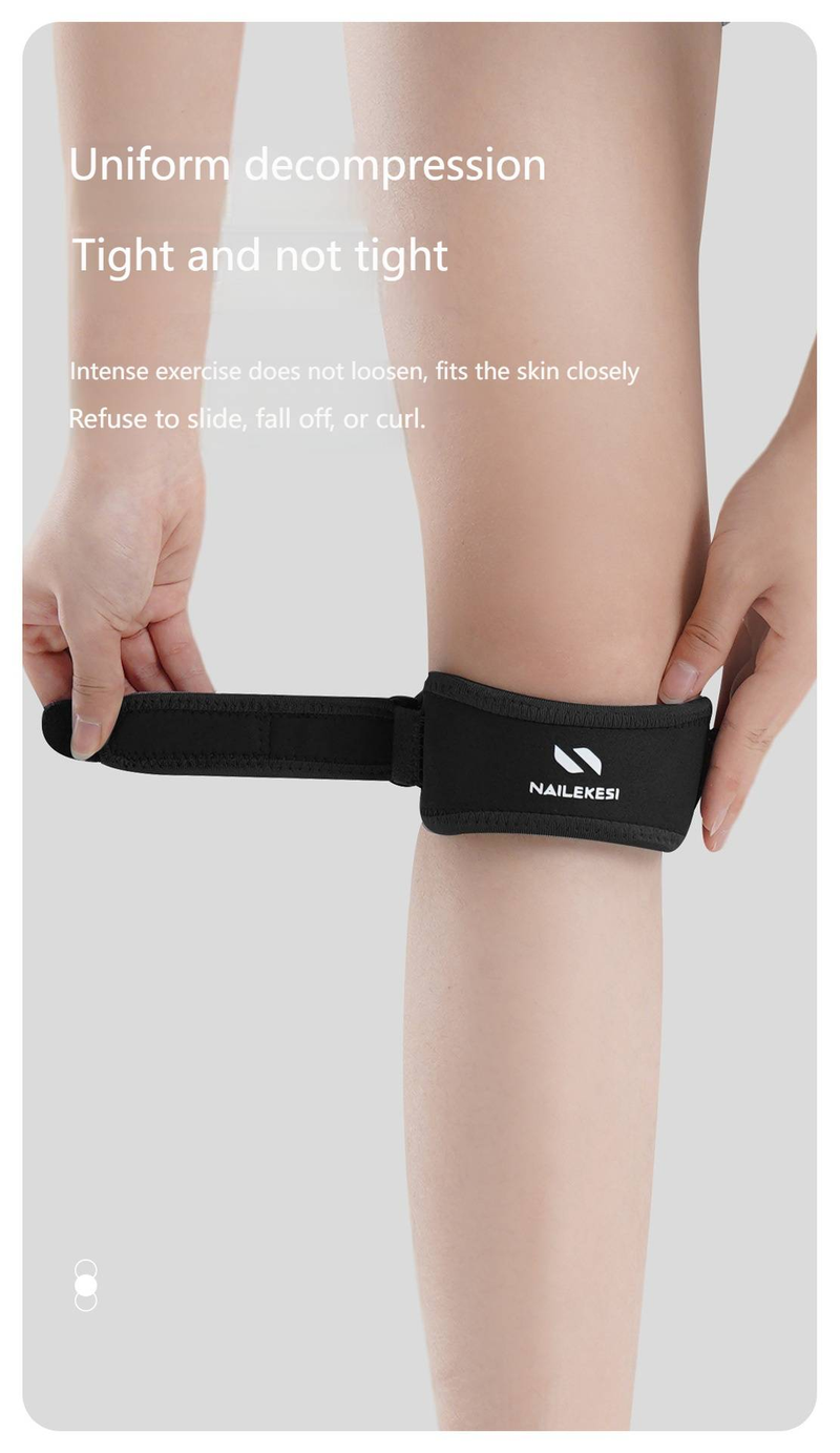 Fascia a compressione per ginocchio con supporto per rotula - Assorbimento degli urti per corsa, salto con la corda e sport - Ginocchiera unisex in nylon e PU (nero/grigio/rosa)_voghion.com