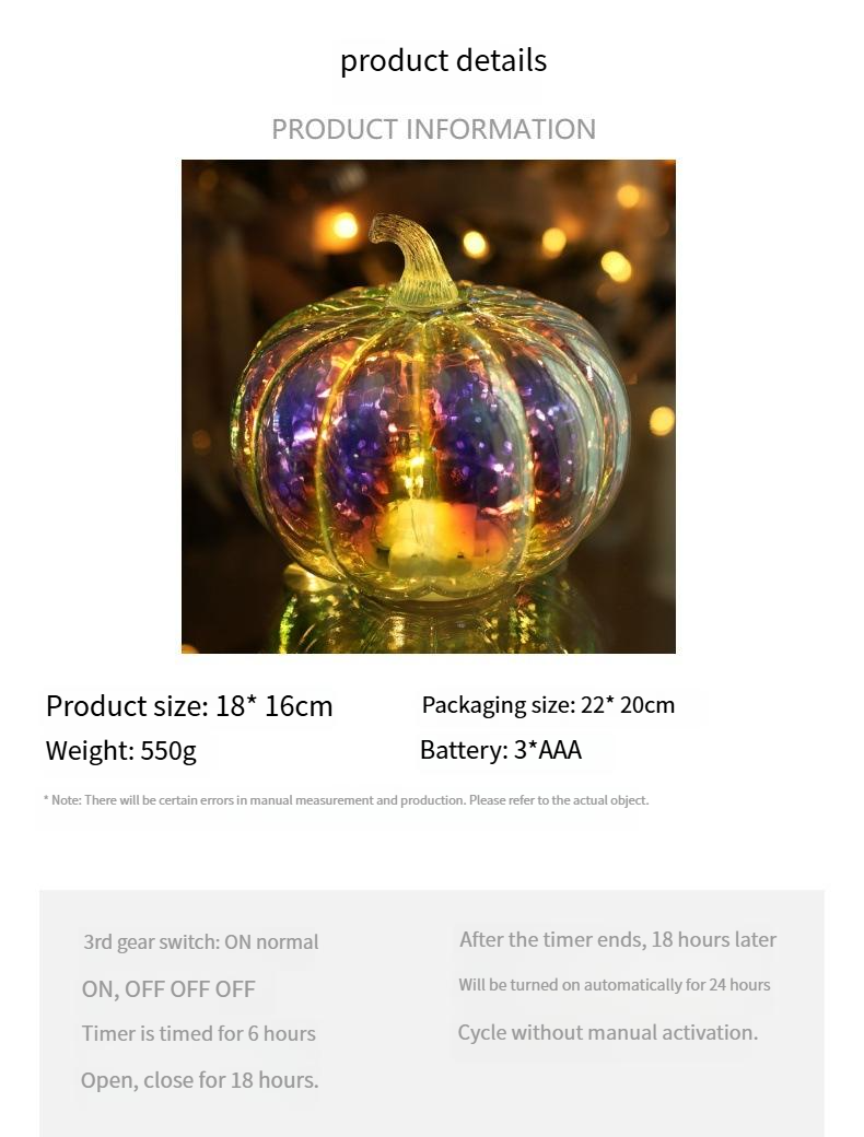 Halloween heißeste Glaskürbislaterne Dekorationen LED-Kürbislaterne_voghion.com