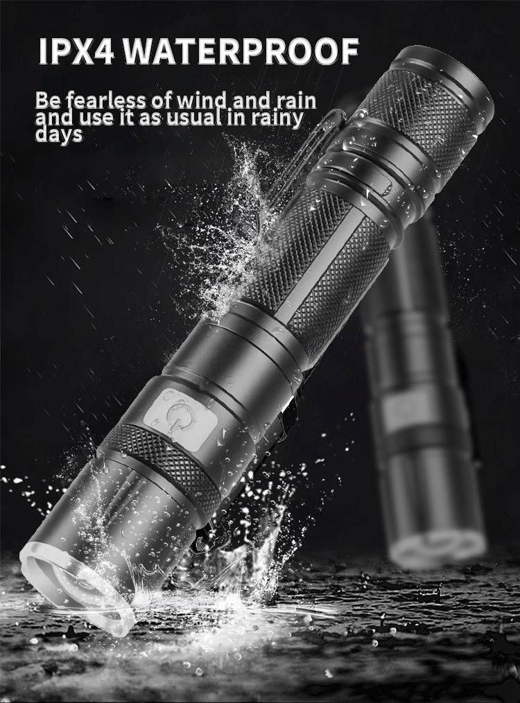 Professionele witte laser lange afstand 18650 batterij zaklamp met clip, Type-C oplaadbaar, compact en krachtig voor buitenavonturen_voghion.com