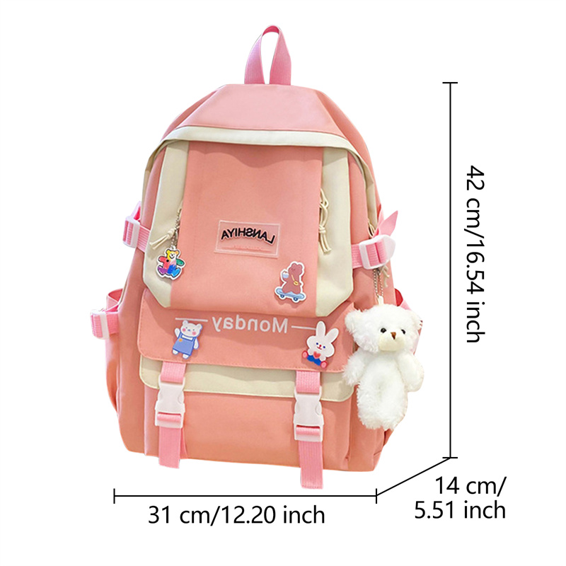 4 kpl settiä Kawaii-koululaukkuihin, teini-ikäisille tytöille, suurikapasiteettisille repuille, naisille, matkalle_voghion.com