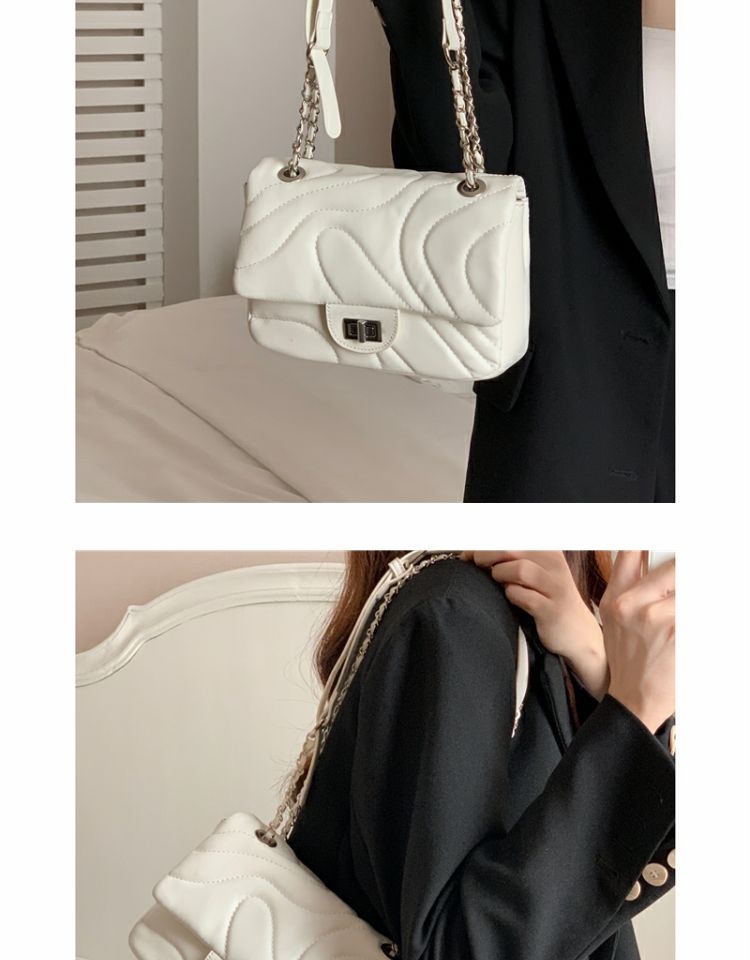 Square Chain With Embroidered Thread, Small Fragrant Wind Underarm Trendy Texture Bag, Summer Single Shoulder Crossbody_voghion.com